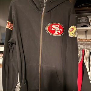 Black SF 49ers Zip-Up Hoodie